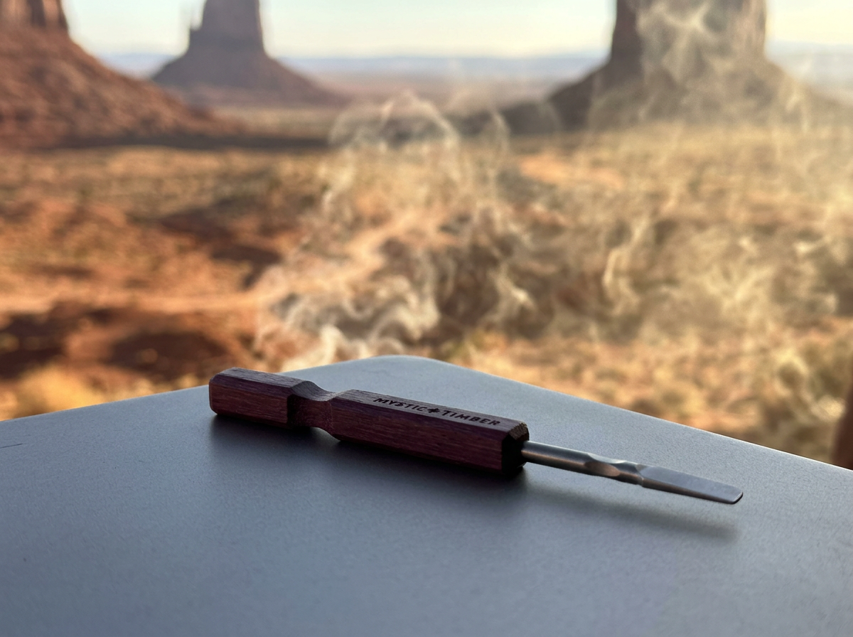 Long handle Mystic Timber dabber for cold start crumble dabs