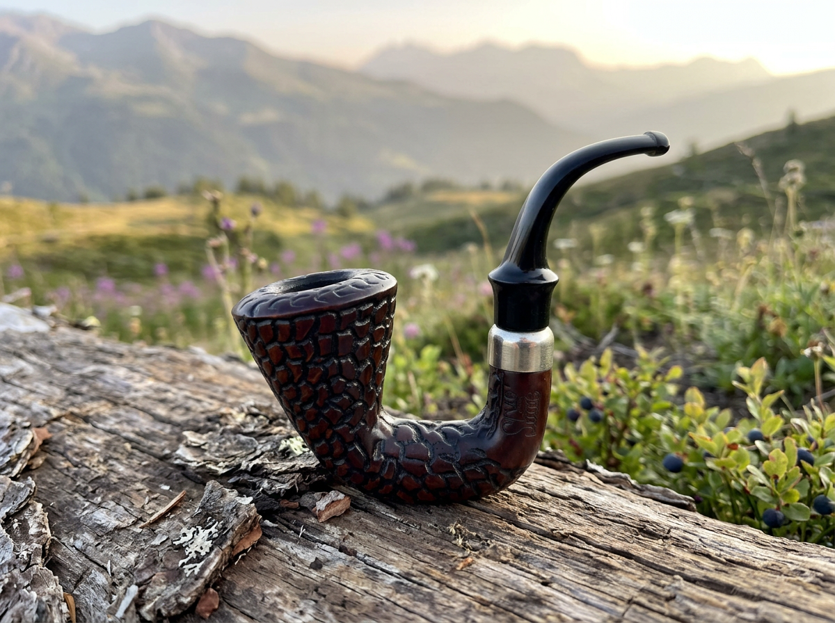 Engraved calabash Sherlock Holmes pipe by Pulsar Shire Pipes