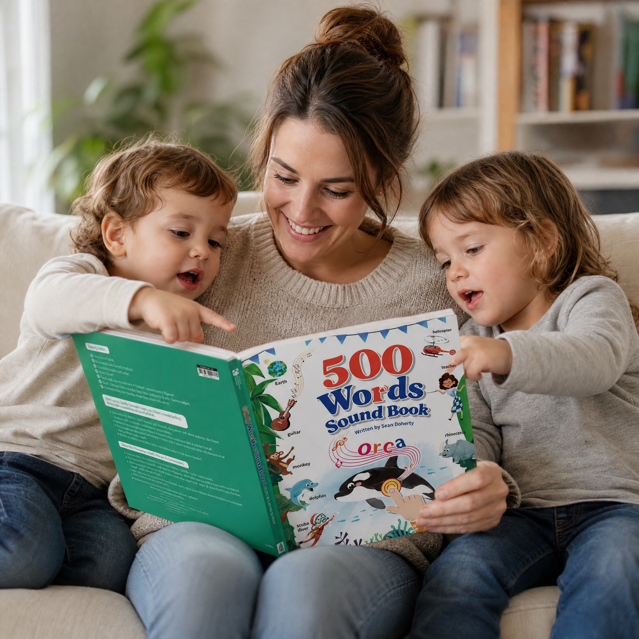 Family using the sound book