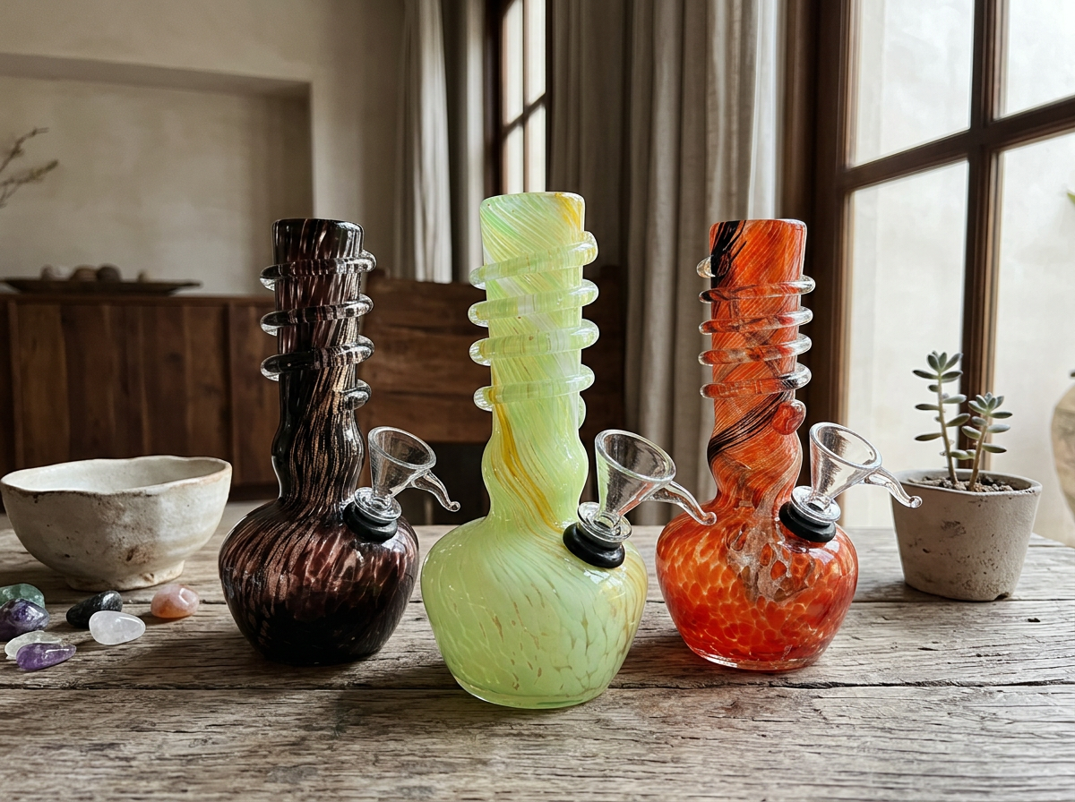 colorful soft glass water pipe for gentle portable smoking