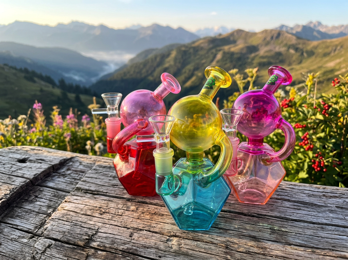 SeshGear Quantum recycler glass water pipe bundle in assorted colors