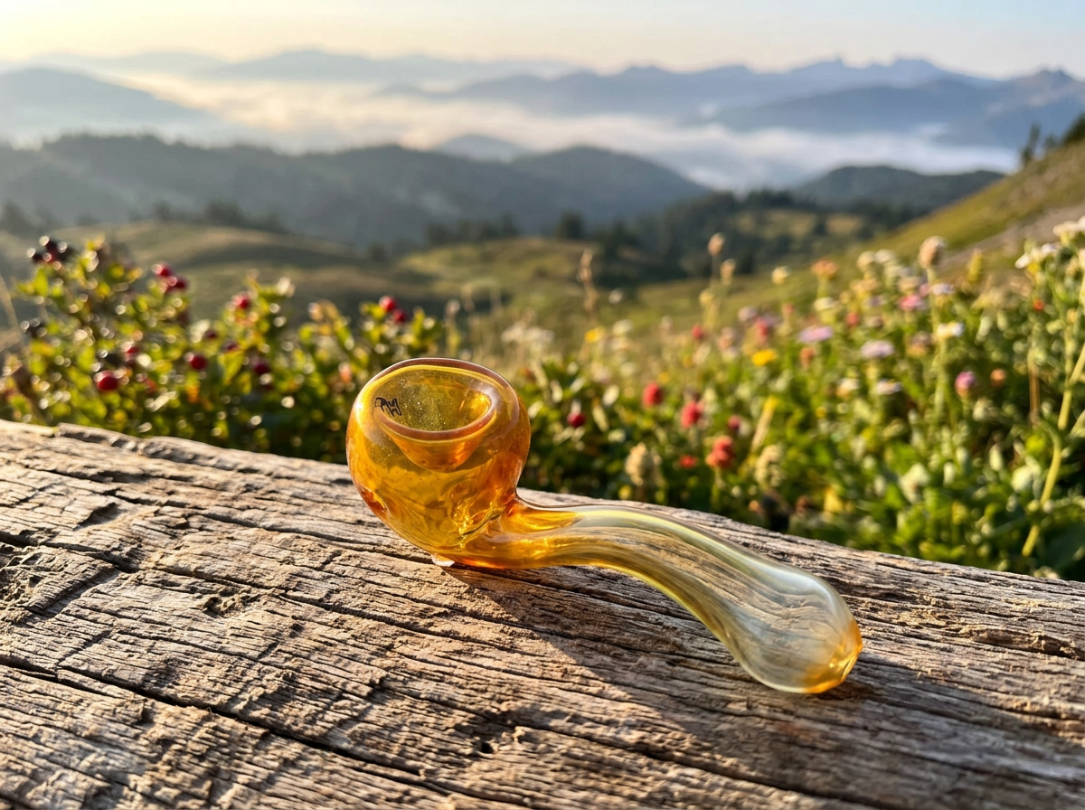 Human Grade Sherlock Model D glass pipe with deep bowl