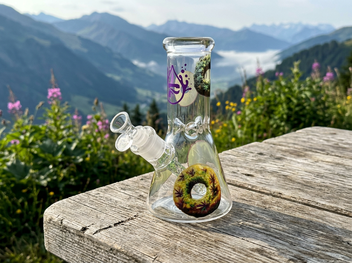 Pulsar Forbidden Donuts design series glass beaker water pipe for refined bong sessions