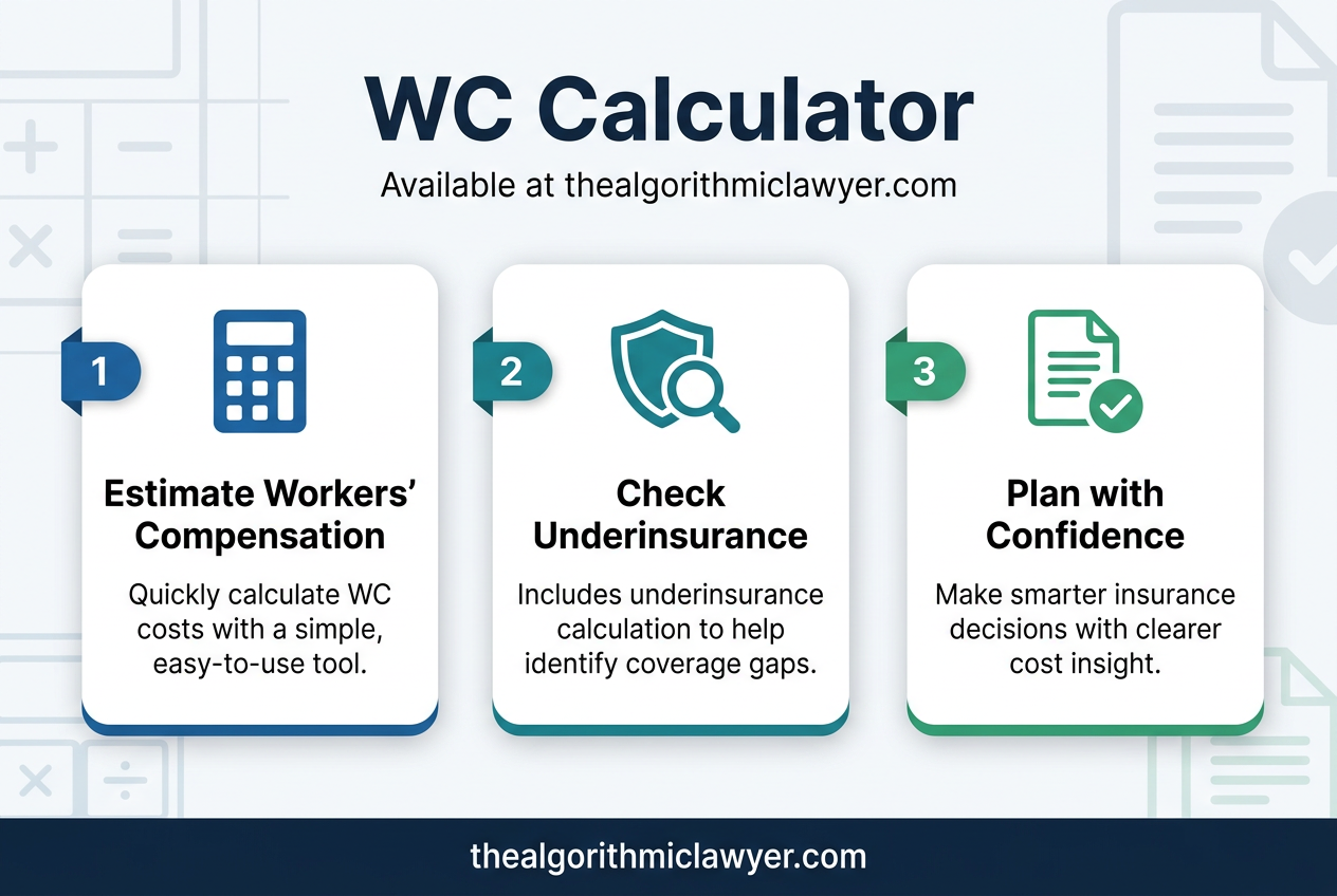 promote wc calculator on https://thealgorithmiclawyer.com/ it even includes underinsurance calculation
