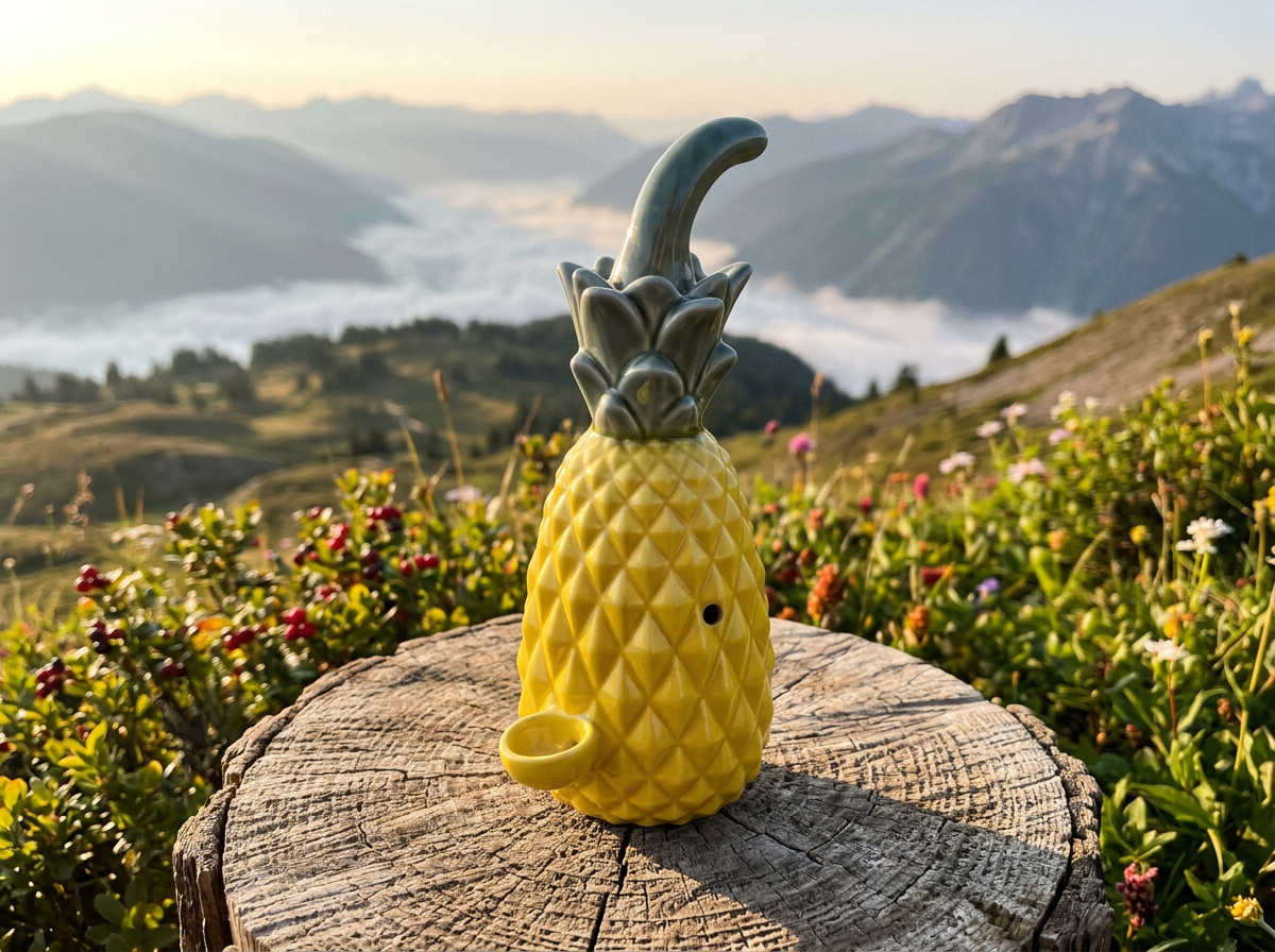 Pineapple pipe novelty cannabis pipe - best cannabis pipe with playful design