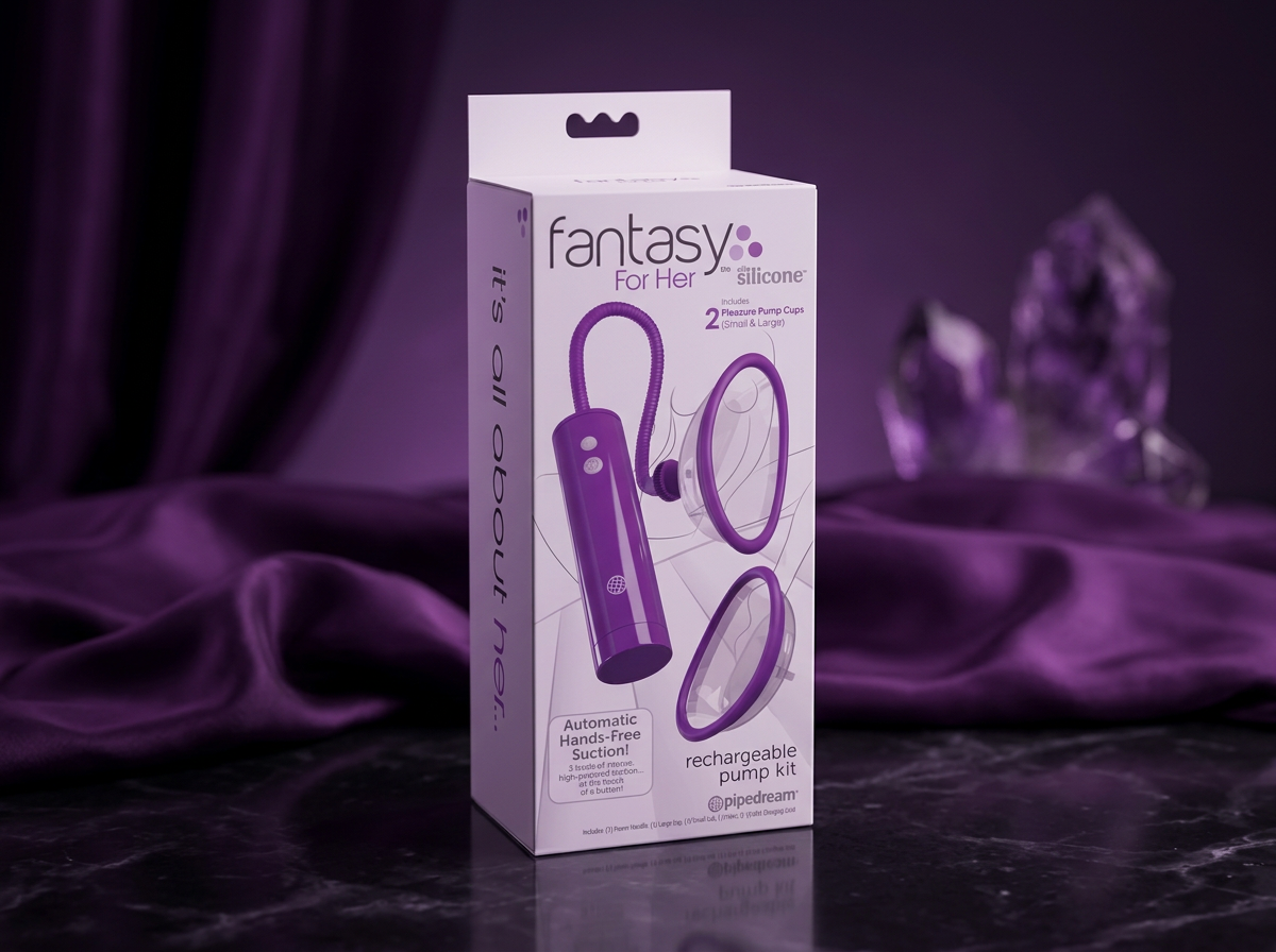 Silicone rechargeable pussy pump kit with multiple silicone cups and controls
