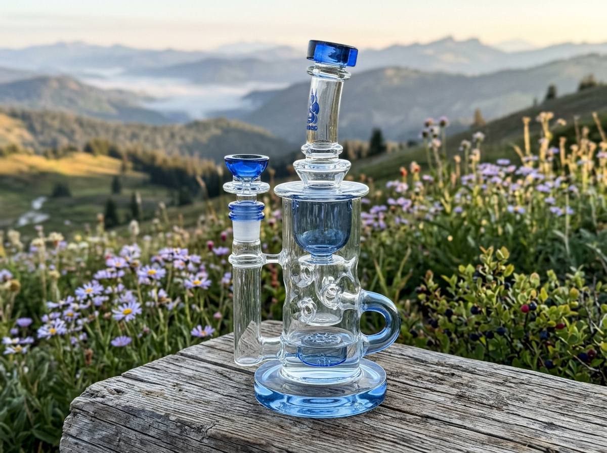 Calibear Cascade Flower of Life Klein recycler dab rig