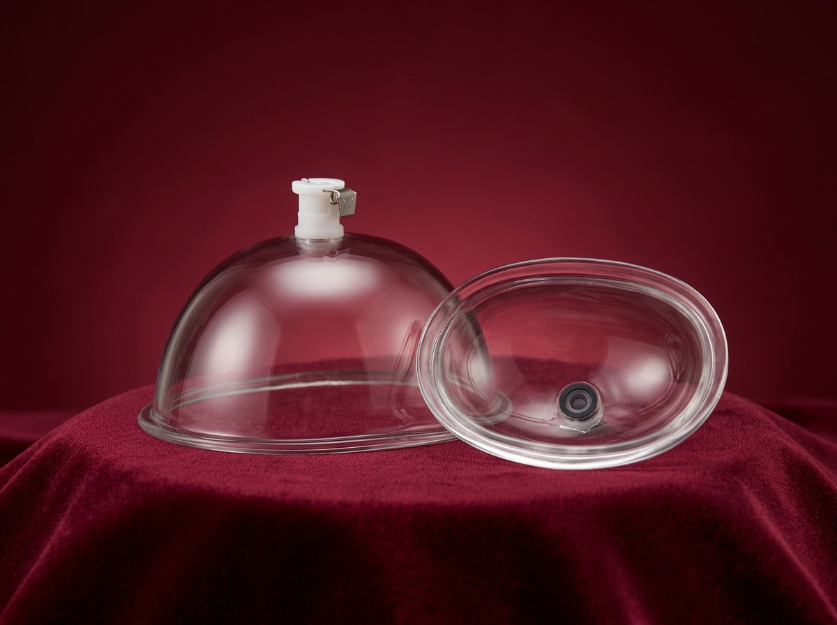 Medium clear pussy pump cylinder with hand pump for vulva enhancement