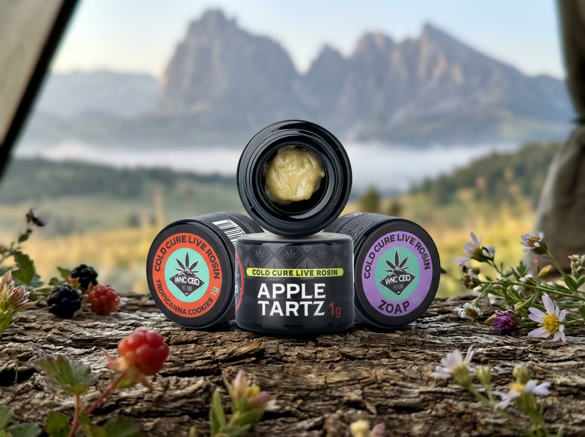 WNC CBD THCA cold cure live rosin concentrate with rich terpene sauce