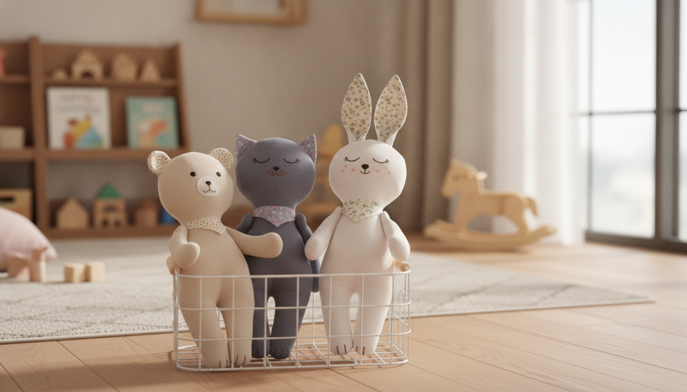 Fairy Tale Animal Plush Toy – Soft Rabbit, Bear & Kitten Doll 16 inch in an appropriate real-world setting