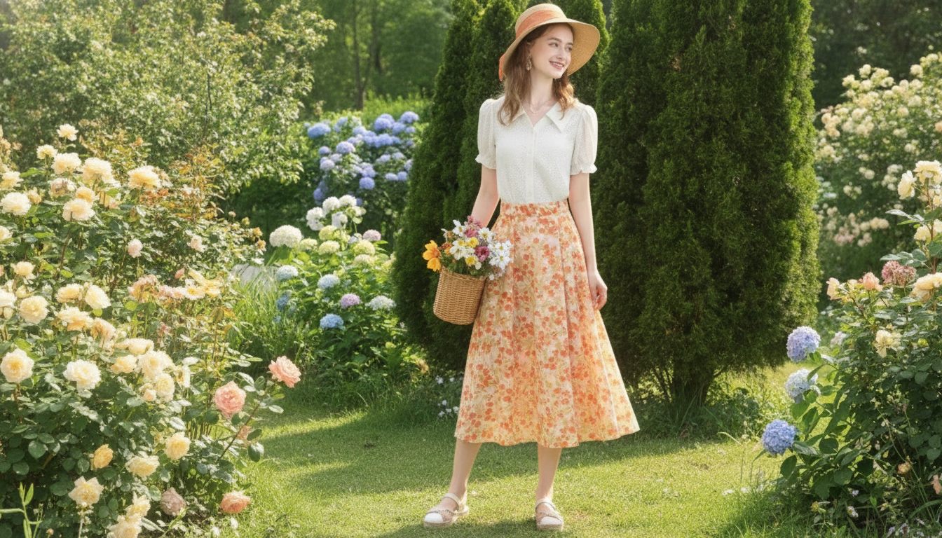 Elegant Apricot French Style Lace Blouse in an appropriate real-world setting