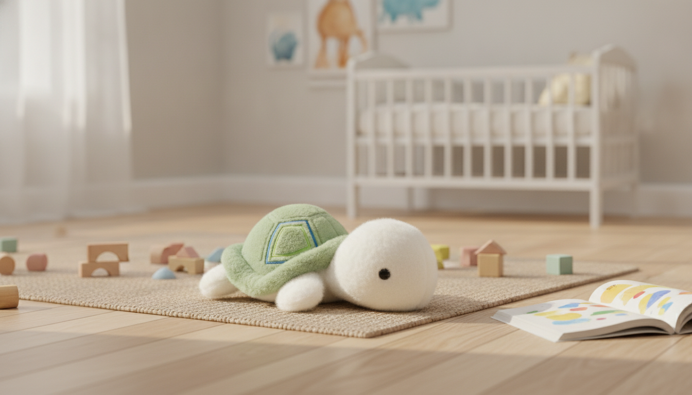 Cute Kawaii Turtle Plush in an appropriate real-world setting
