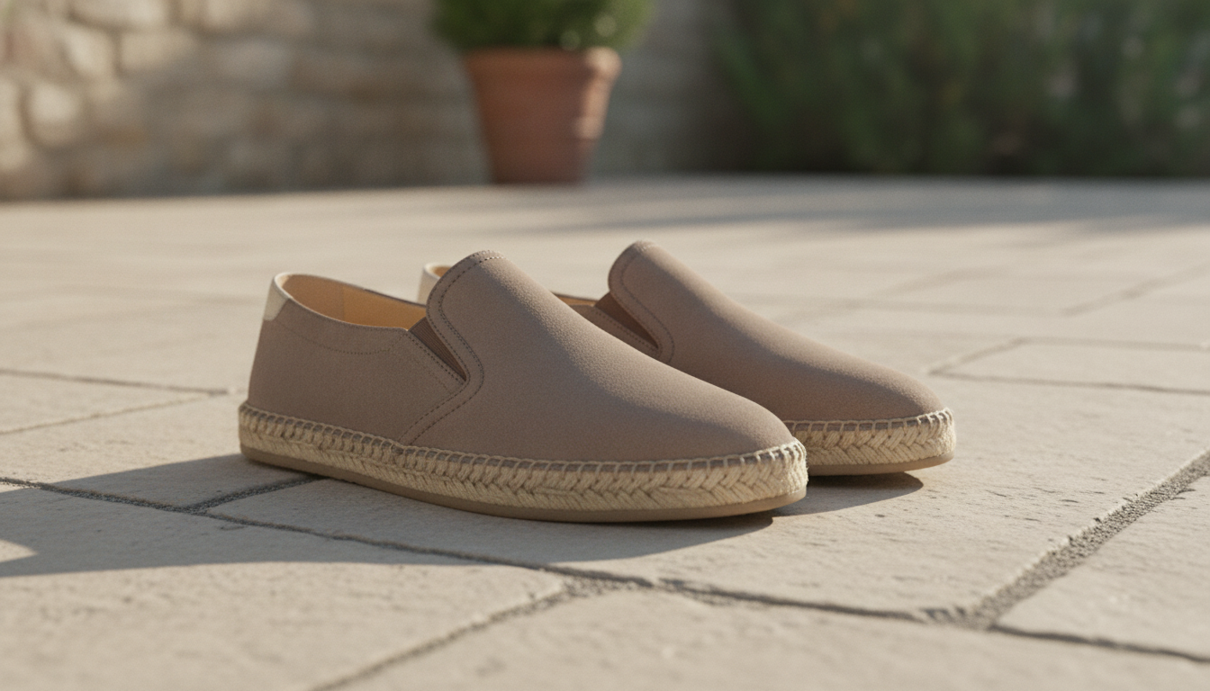 Brunello Cucinelli Leather Suede Espadrilles setup detail