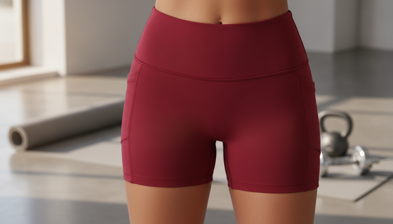 High Waist Women’s Impact Workout Shorts setup detail