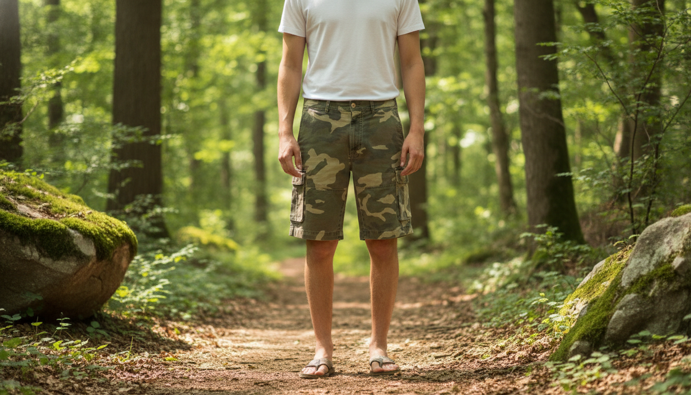 U.S. Polo Assn. Men’s Camouflage Shorts in an appropriate real-world setting