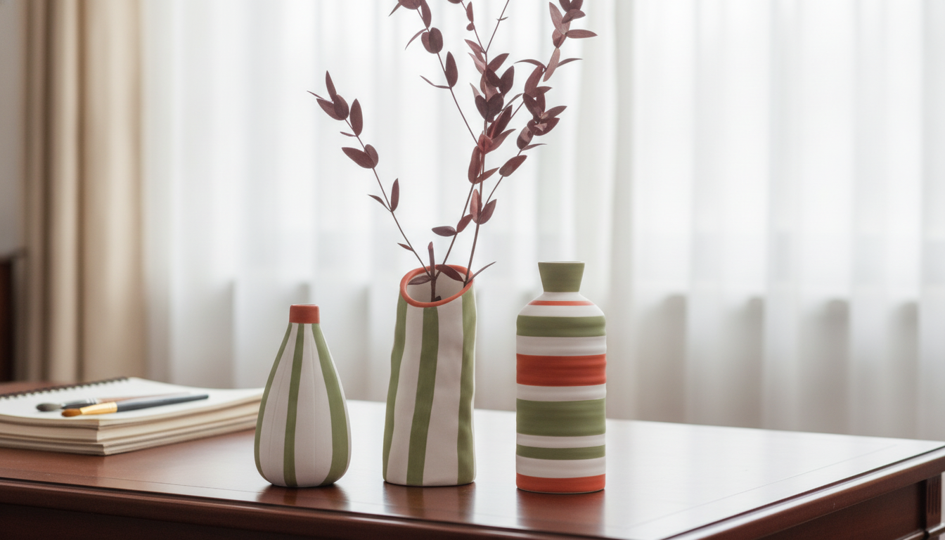 Elegant European Porcelain Vase – Tabletop Home & Study Decoration setup detail
