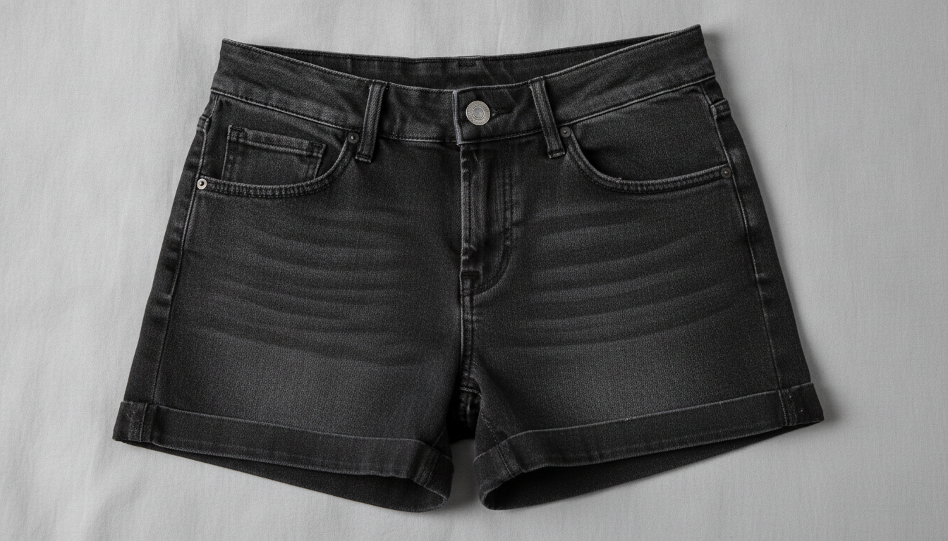 Pepe Jeans Women’s Black Stretch Cotton Shorts setup detail