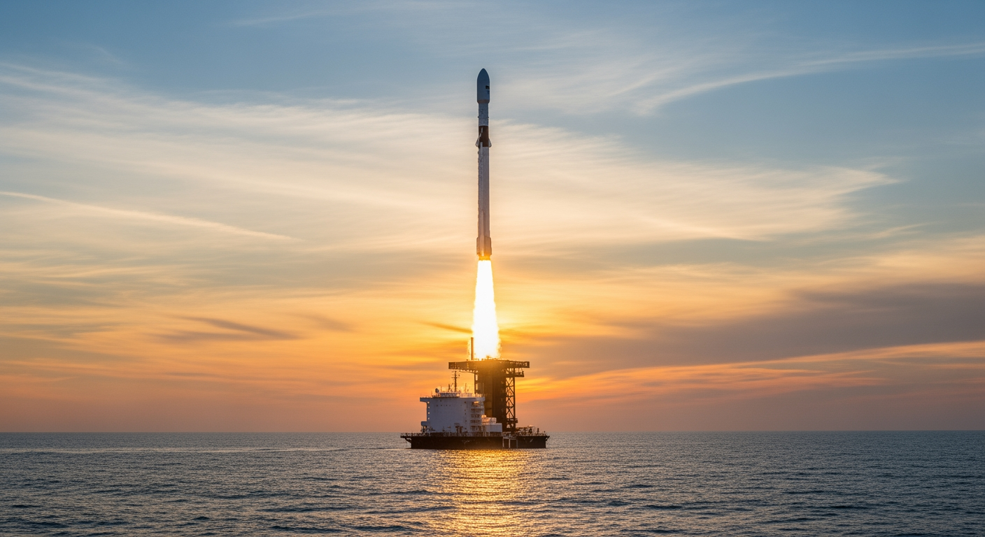 Falcon 9 atterrissage barge SpaceX