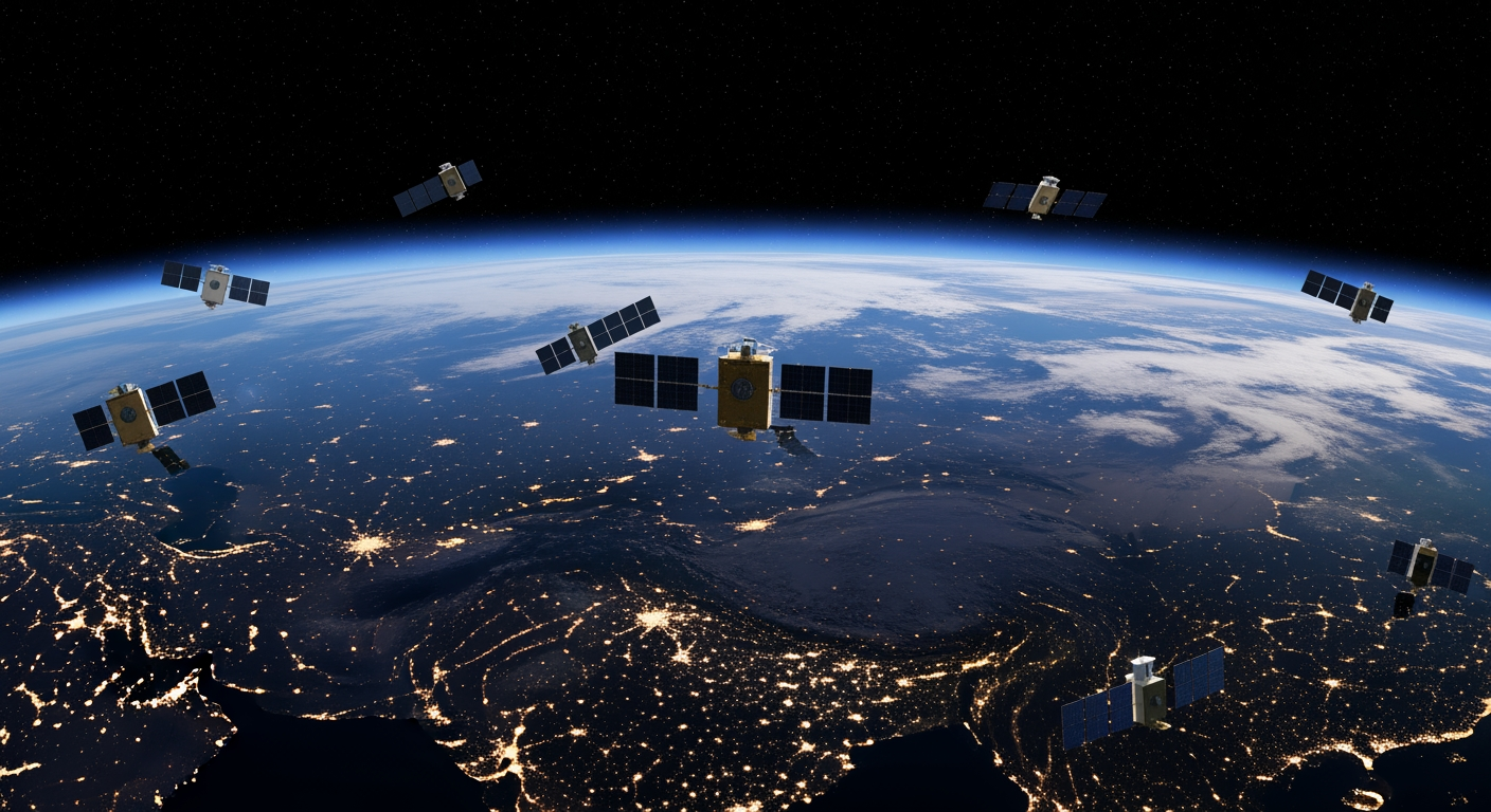 Constellation Starlink satellites