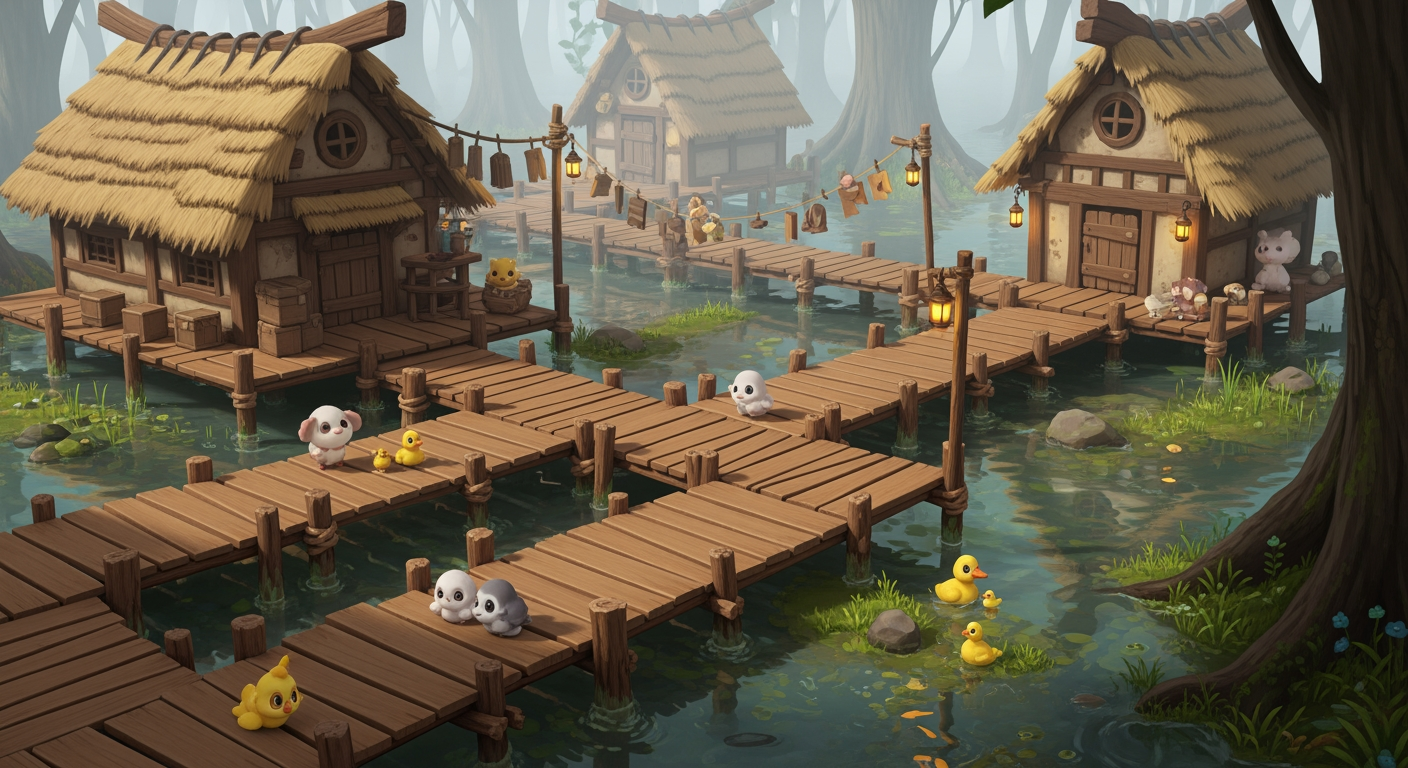 Hytale création communauté poste de commerce marais