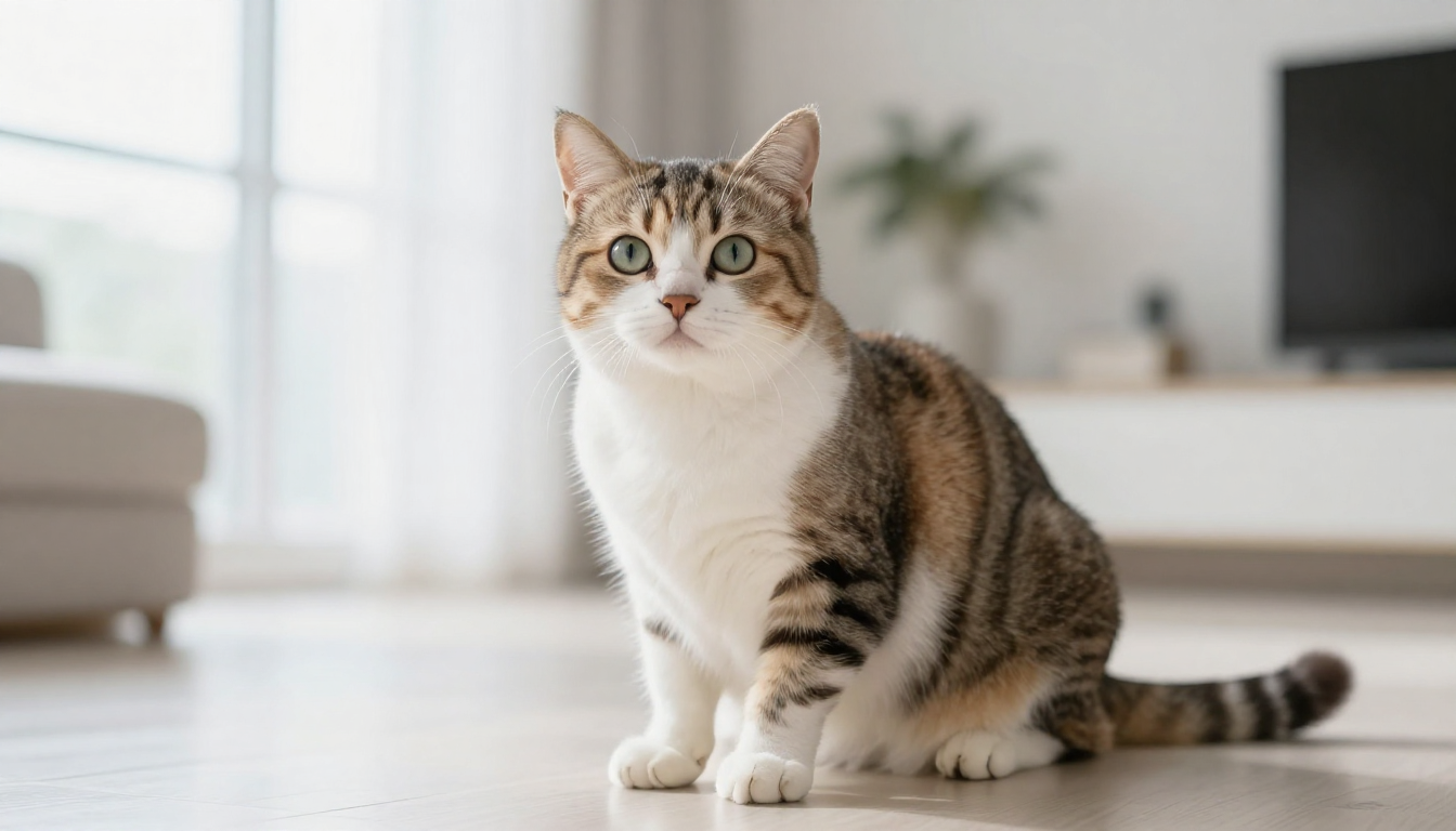 고양이 체중 정상 범위와 품종별 나이별 평균 몸무게를 안내하는 인포그래픽 이미지