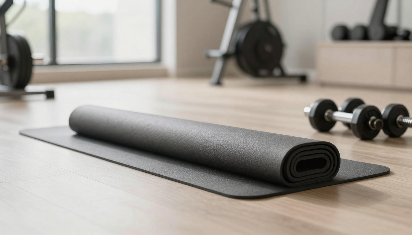 매일 집에서 운동하는 사람에게 필요한 휴식의 중요성을 보여주는 홈트레이닝 사진