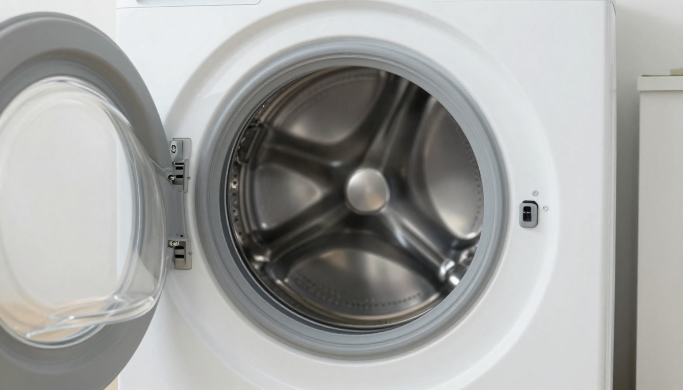 LG 통돌이 세탁기 화면에 UE 에러 코드가 표시되어 탈수가 멈춘 상태와 세탁물 불균형 모습