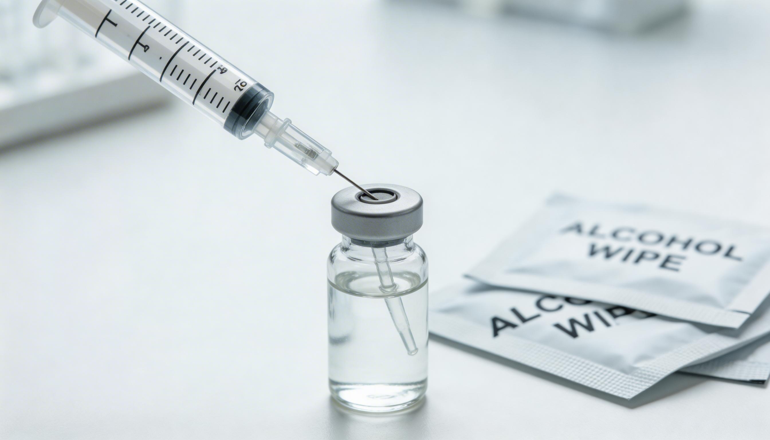 Retatrutide reconstitution vial and syringe technique