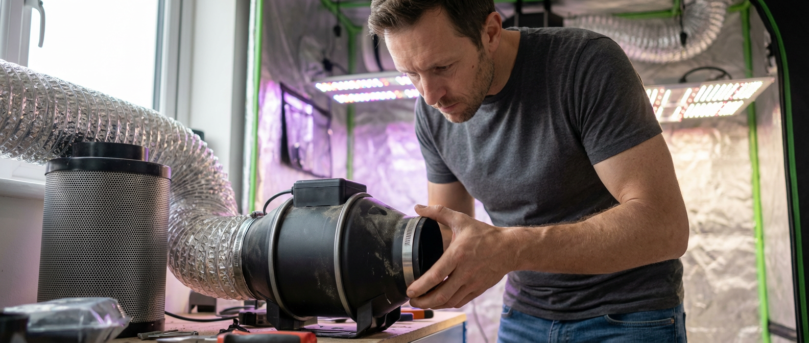 Монтаж канального вентилятора в воздуховод 100 мм с хомутами и обратным клапаном