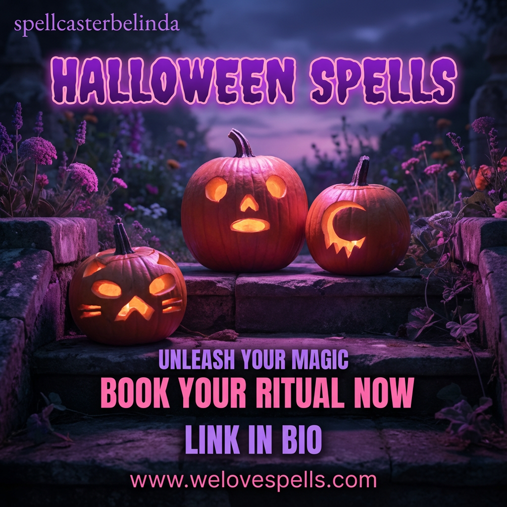 Witchy pumpkin rituals for Samhain and Halloween - magical carved pumpkins under moonlight