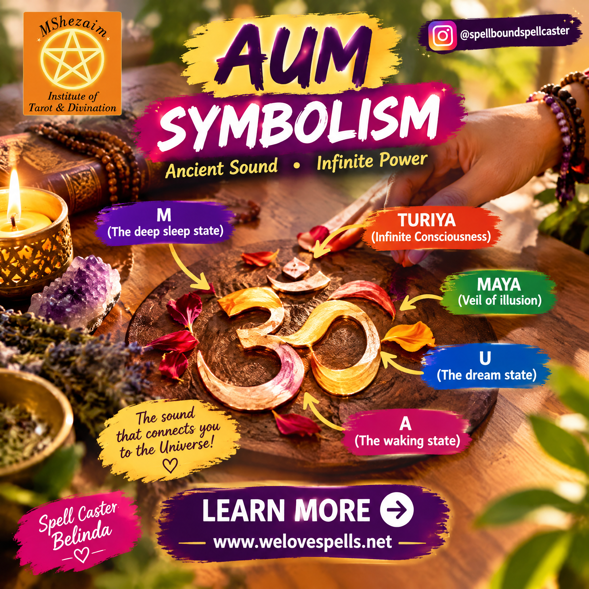Ritual-themed image inspired by Aum symbolism and sacred spiritual practice
