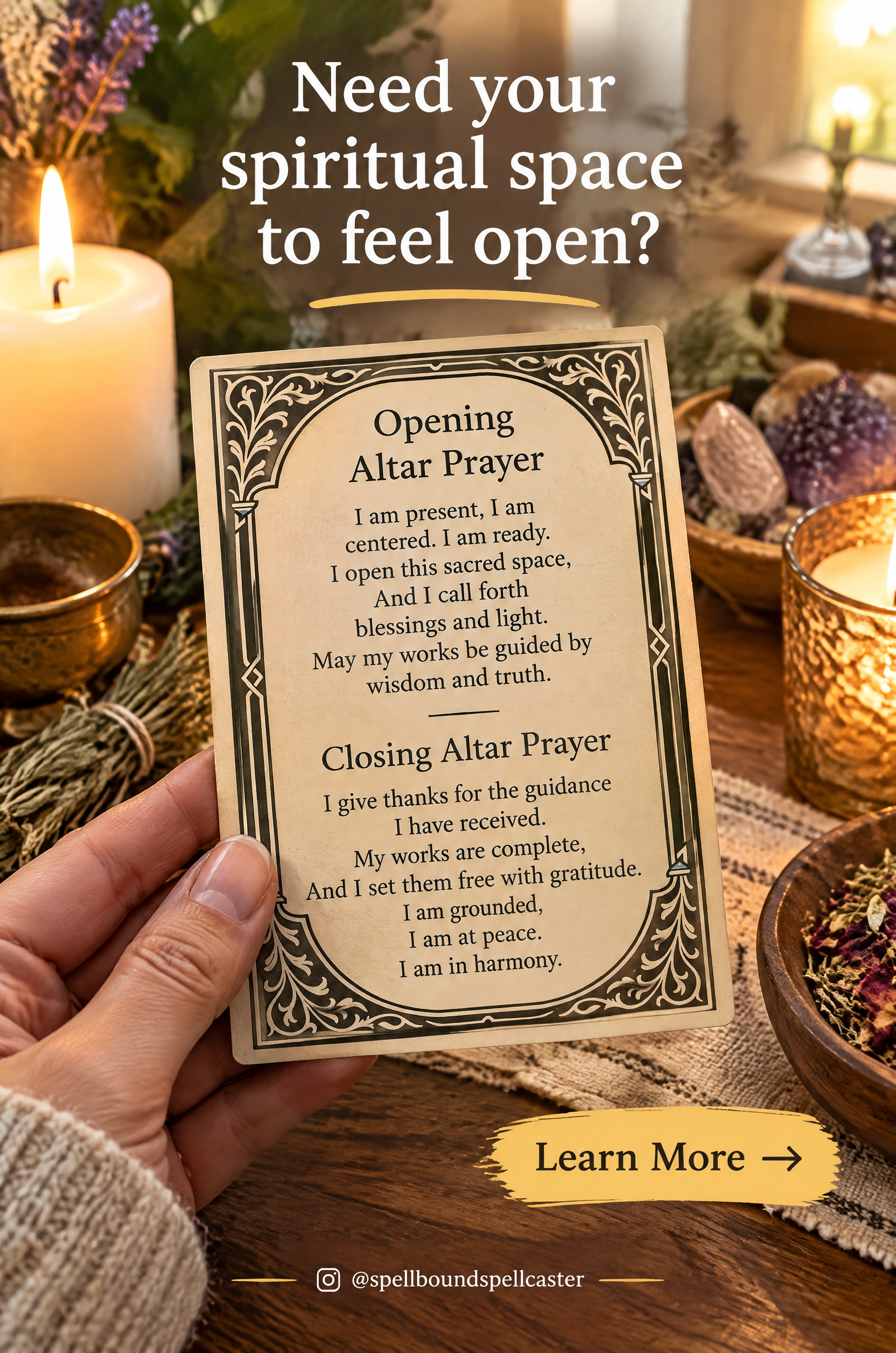 Peaceful altar prayer and spiritual reflection setting