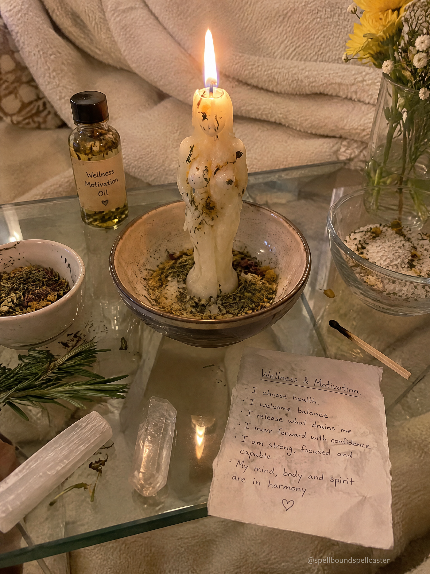 Wellness and motivation ritual for renewing daily energy