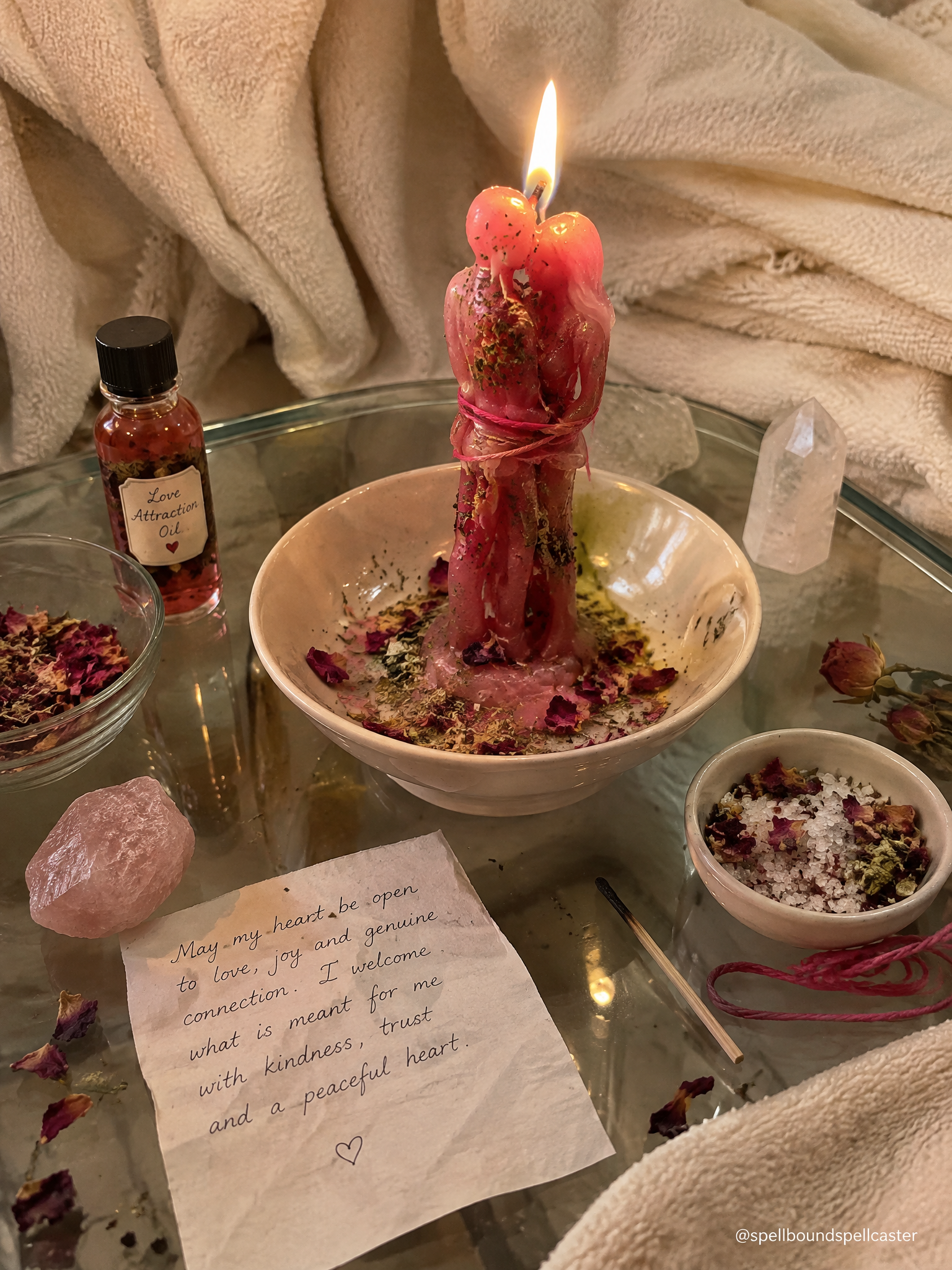 Symbolic spiritual setting for desire, passion, and personal reflection
