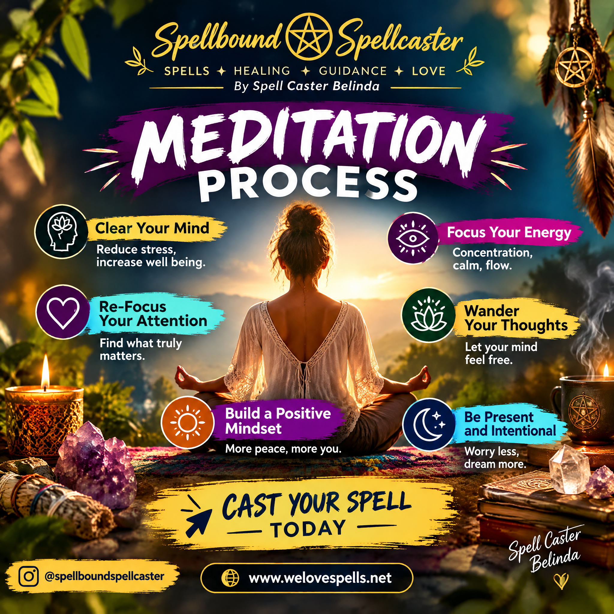 Ritual-themed meditation process for inner peace and spiritual reflection