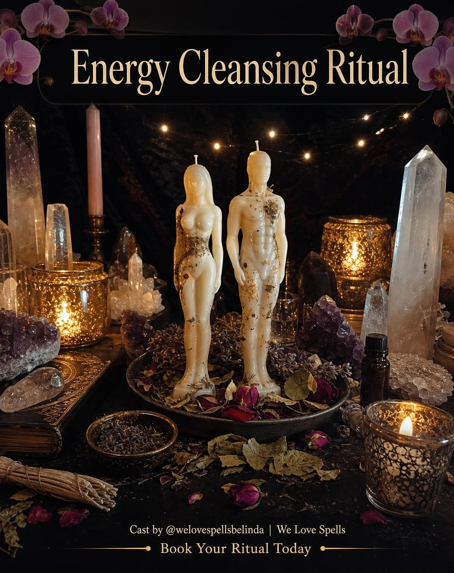 A peaceful symbolic setting for an energy cleansing ritual