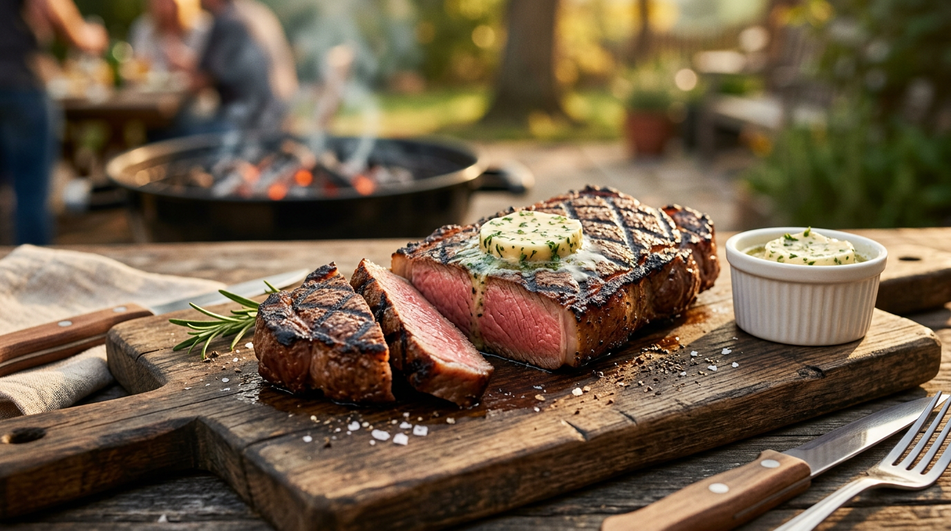 Perfect Grill Marks Tips for Steaks and Veggies plated