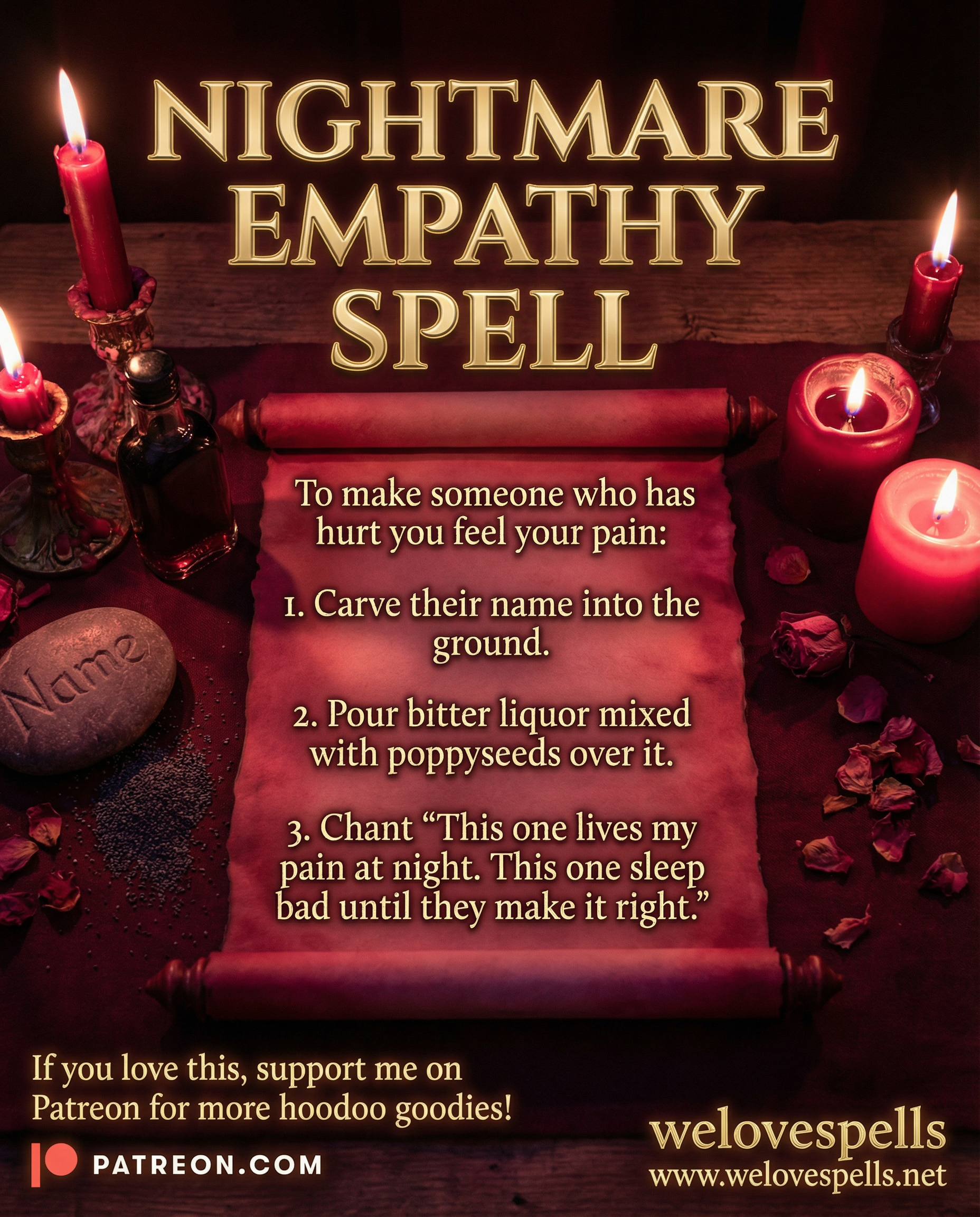 Nightmare Empathy Spell candle ritual setup