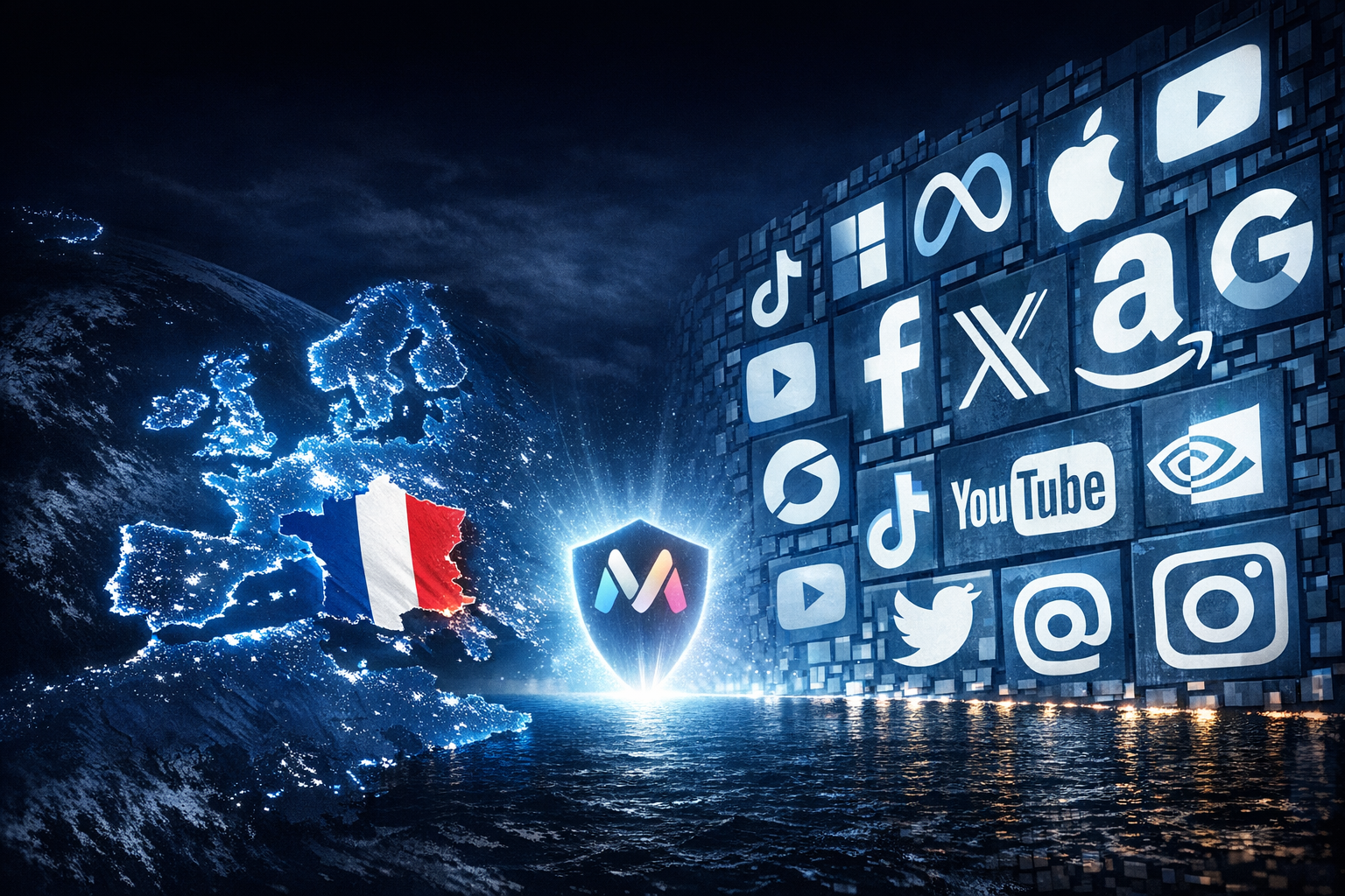 Carte numérique de l'Europe face aux géants technologiques américains - souveraineté IA