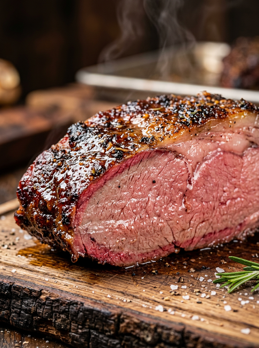 Smoked Prime Rib Recipe: Perfect Holiday Showstopper closeup detail