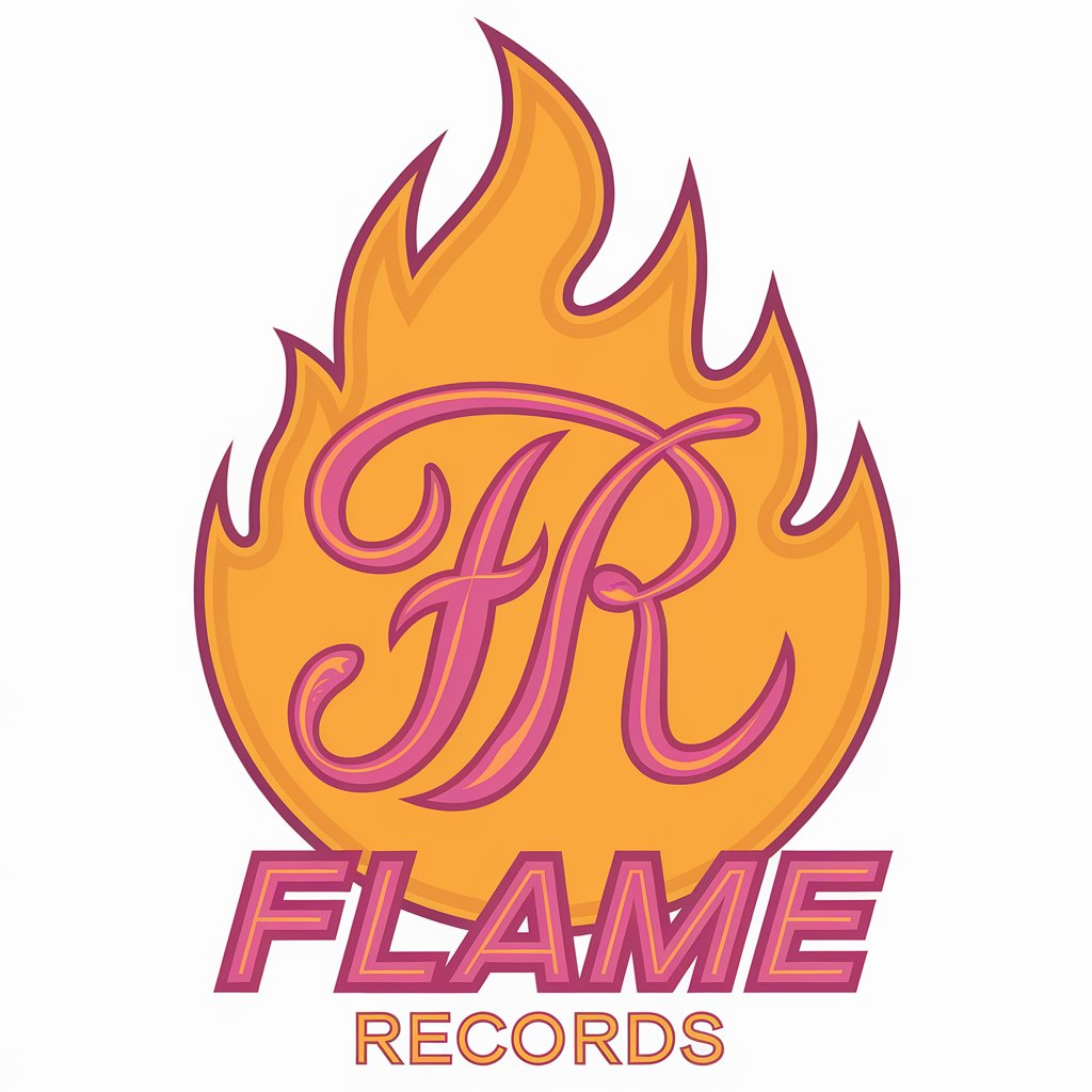 LOGO Design for Flame Records Script Style with Pink Yellow and Black Theme for Entertainment Industry