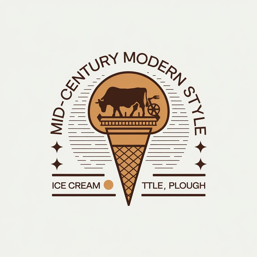 LOGO Design for MidCentury Modern Style Ice Cream Cattle and Plough Theme for Restaurant Industry