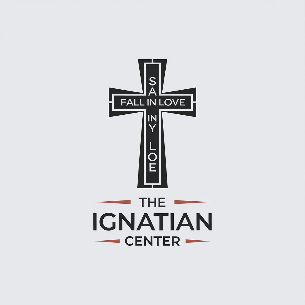 LOGO Design for The Ignatian Center Cross Symbol with Fall in Love and Stay in Love Text Minimalistic Style