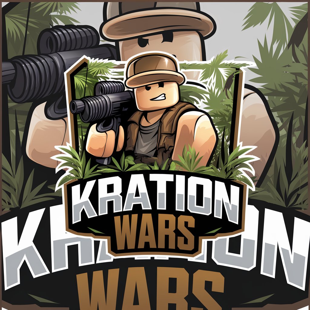 LOGO Design for Kration Wars Roblox Gun Fighting in Jungle Theme Vector Style for Entertainment Industry