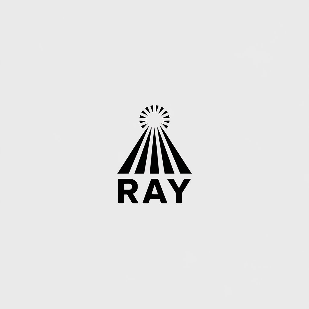 LOGO Design for RAY Minimalistic Light Ray Rising with Clear Background