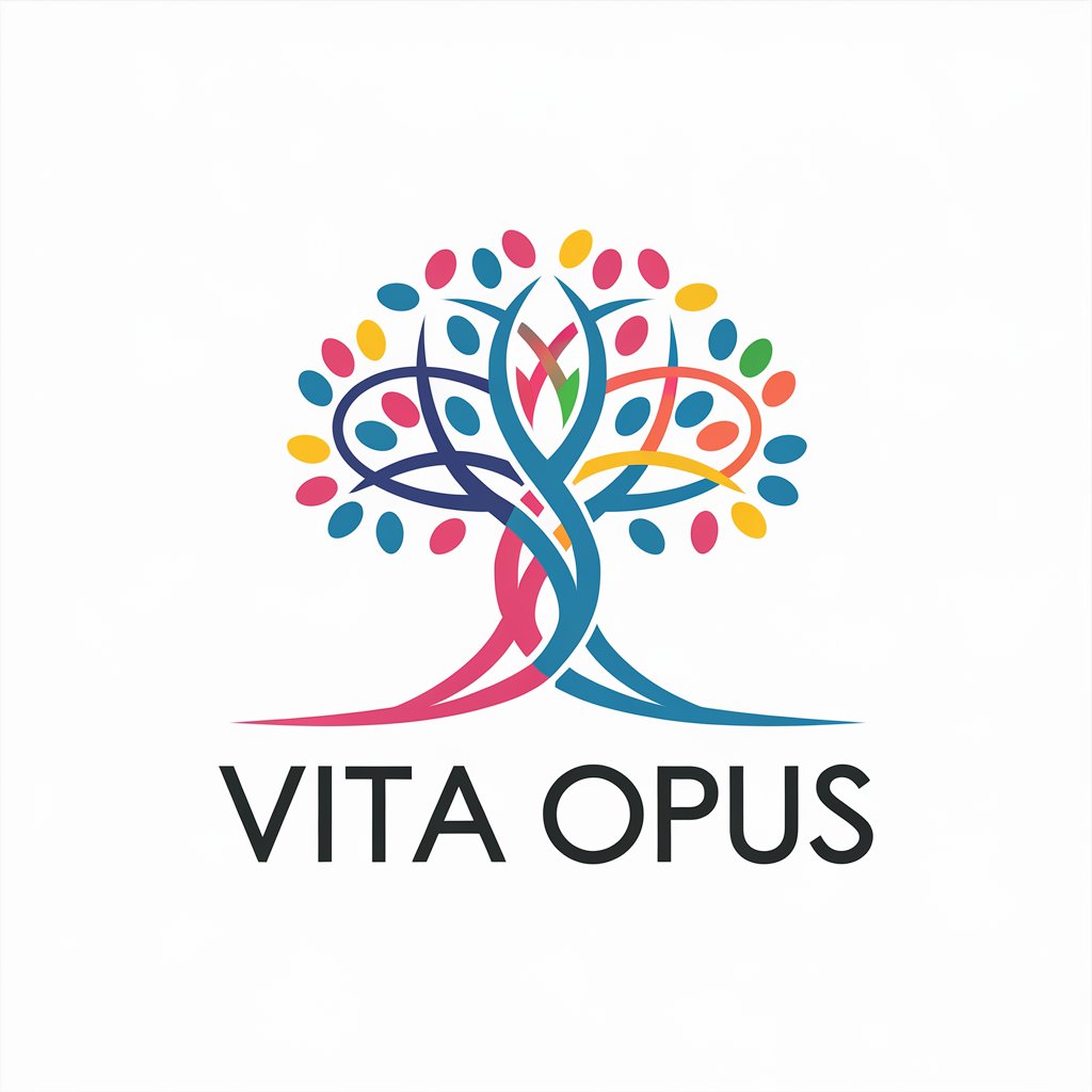 LOGO Design for Vita Opus Colorful Tree of Life with Intertwining Branches Symbolizing Growth and Lifes Work