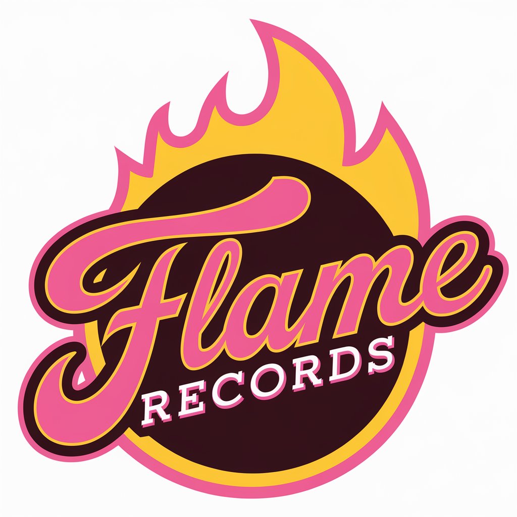 LOGO Design for Flame Records Pink Yellow Script with Modern and Bold Entertainment Industry Appeal