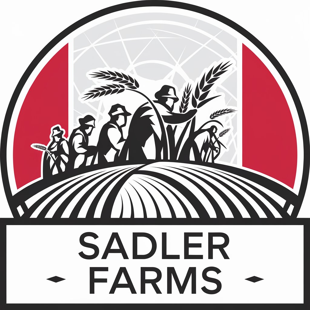 LOGO Design for Sadler Farms Farmers Harvesting Wheat with Canadian FlagInspired Colors in a Simple Circular Shape