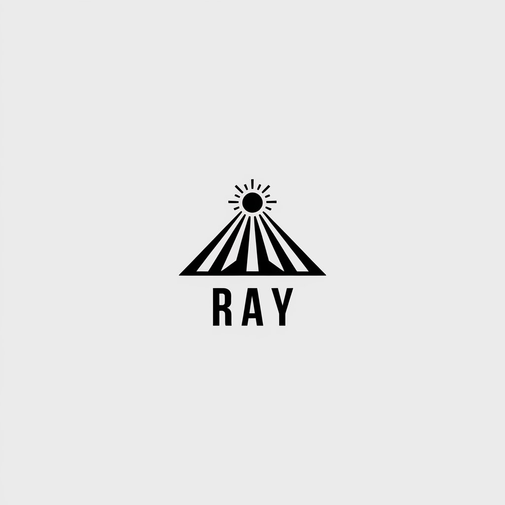 LOGO Design for RAY Minimalistic Vector with Rising Light Ray Symbol