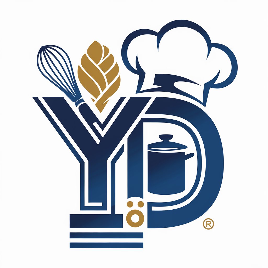 LOGO Design for YD Gold and Blue with Whisk Pot and Chef Hat Theme